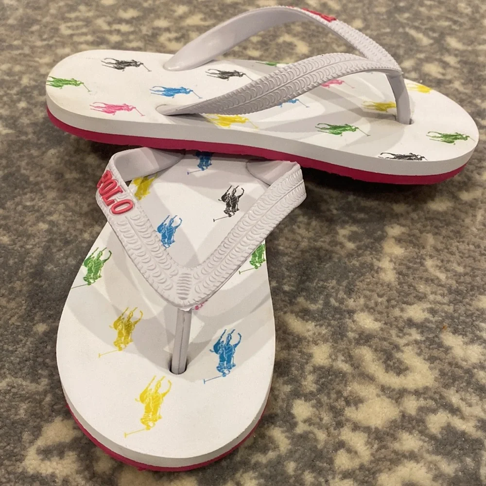 POLO KIDS FLIP FLOPS SIZE 11 LITTLE GIRLS - Picture 2 of 9